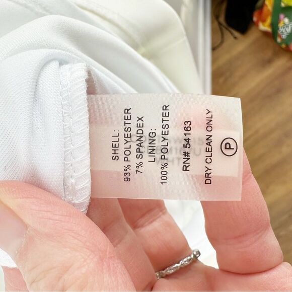 White Cold Shoulder Body Con Calvin Klein Dress Bridal Wedding Guest Prom‎ Sz 8 - Picture 12 of 16